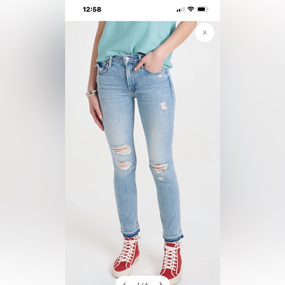 MOTHER Rascal Ankle Jeans in Classic Blue